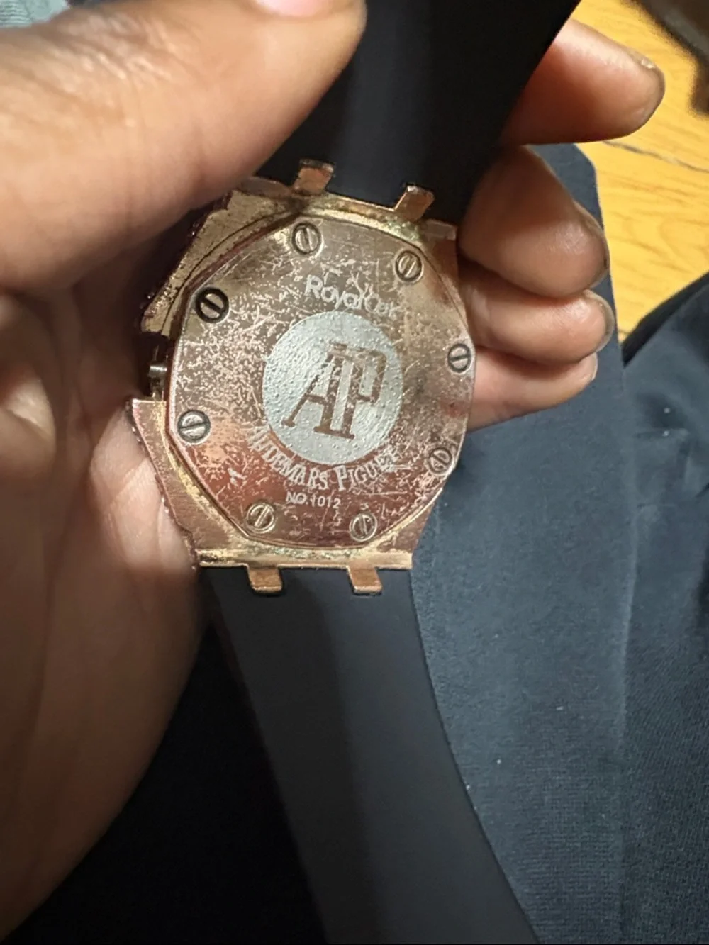 Branded Black Silicone Smartwatch Band with Silver Clasp